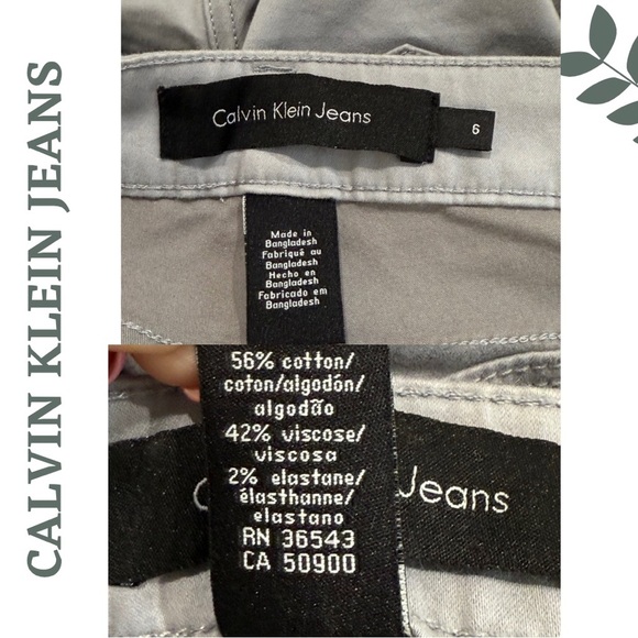 🛍️3/$40 Calvin Klein Light Grey Slim Fit Skinny Jeans - Women’s Size 6 - Picture 6 of 6